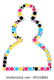 International chess shape vector design by color point