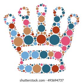 International chess shape vector design by color point
