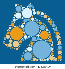 International chess shape vector design by color point