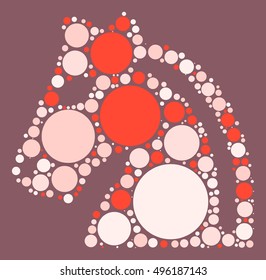 International chess shape vector design by color point