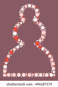 International chess shape vector design by color point