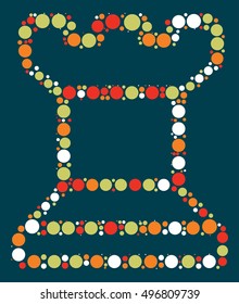 International chess shape vector design by color point