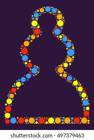 International chess shape vector design by color point