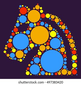 International chess shape vector design by color point