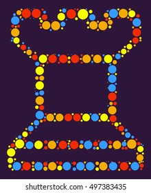 International chess shape vector design by color point
