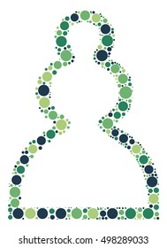 International chess shape vector design by color point