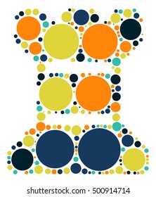 International chess shape vector design by color point