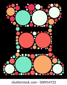 International chess shape vector design by color point