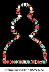 International chess shape vector design by color point