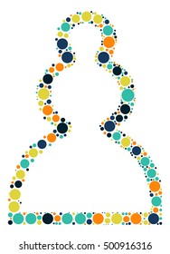 International chess shape vector design by color point
