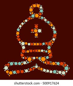 International chess shape vector design by color point