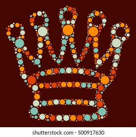 International chess shape vector design by color point