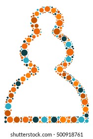 International chess shape vector design by color point
