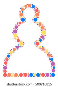 International chess shape vector design by color point