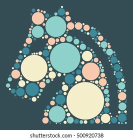 International chess shape vector design by color point