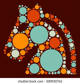 International chess shape vector design by color point
