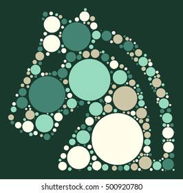 International chess shape vector design by color point