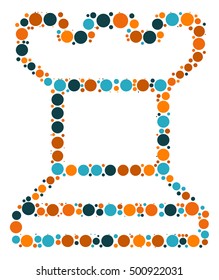 International chess shape vector design by color point