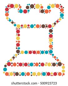 International chess shape vector design by color point
