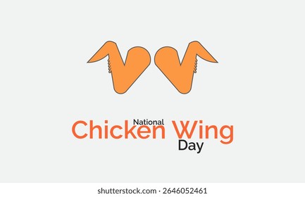 International Chicken Wing Day background illustration. Holiday concept. Utilize for background, banner, placard, card, and poster design template with  professional  illustraion design 