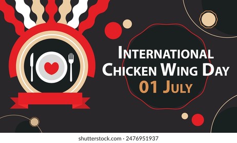 International Chicken Wing Day Vektorgrafik Web Banner Design Illustration