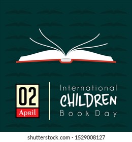 International Chidren's Book Day on 2 April with open book cartoon vector design