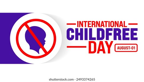 International Childfree Day is observed every year in August. Holiday concept. Template for background, banner, card, poster, placard, design template with unique shapes with standard color.