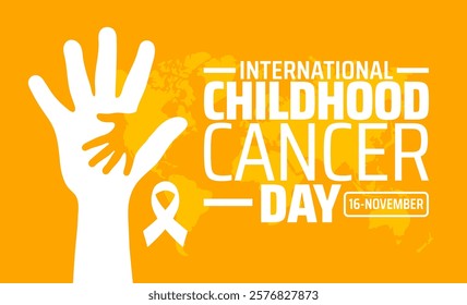 International Childhood Cancer Day background banner or poster design template. observed every year in February. Holiday concept. Use to any Template, card, poster, placard, template.