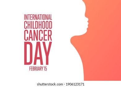 International Childhood Cancer Day. February 15. Holiday concept. Template for background, banner, card, poster with text inscription. Vector EPS10 illustration