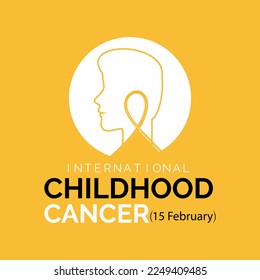 International Childhood Cancer day February 15.Child silhouettes in paper cut style with shadow.