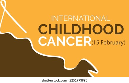 International Childhood Cancer day February 15, to raise awareness. Template poster for cancer awareness month.