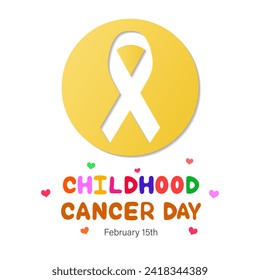 International Childhood Cancer Day, February 15th. The awareness symbol expresses support for children and adolescents with cancer. Vector illustration