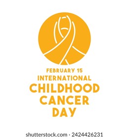 International Childhood Cancer Day. February 15. White background. Flat design vector. Eps 10.