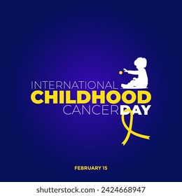 International Childhood Cancer Day  February 15 Vector Design