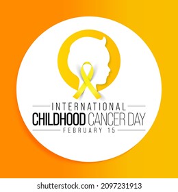 International Childhood Cancer day (ICCD) is observed every year on February 15,  to raise awareness, and to express support for children and adolescents with cancer. Vector illustration