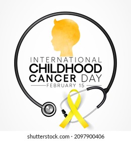 International Childhood Cancer day (ICCD) is observed every year on February 15,  to raise awareness, and to express support for children and adolescents with cancer. Vector illustration