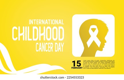 International Childhood Cancer day (ICCD) is observed every year on February 15, to raise awareness, and to express support for children and adolescents with cancer. Vector illustration