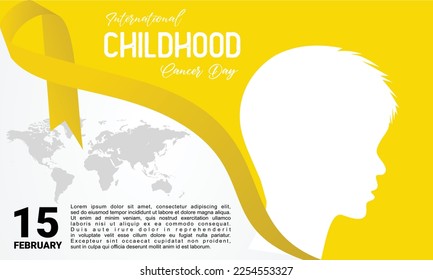 International Childhood Cancer day (ICCD) is observed every year on February 15, to raise awareness, and to express support for children and adolescents with cancer. Vector illustration