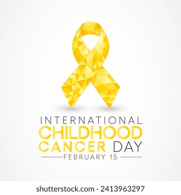 International Childhood Cancer day (ICCD) is observed every year on February 15,  to raise awareness, and to express support for children and adolescents with cancer. Vector illustration