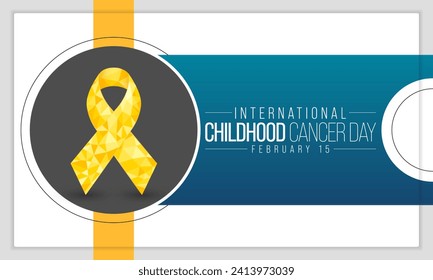 International Childhood Cancer day (ICCD) is observed every year on February 15,  to raise awareness, and to express support for children and adolescents with cancer. Vector illustration