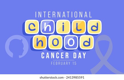 International Childhood Cancer day (ICCD) is observed every year on February 15,  to raise awareness, and to express support for children and adolescents with cancer. Vector illustration