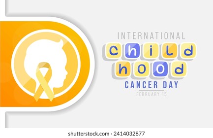 International Childhood Cancer day (ICCD) is observed every year on February 15,  to raise awareness, and to express support for children and adolescents with cancer. Vector illustration