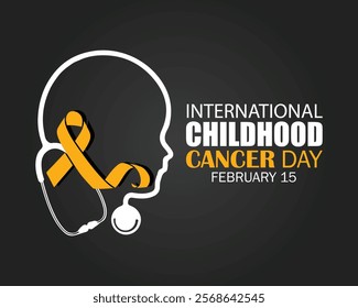 International Childhood Cancer day (ICCD) is observed every year on February 15, to raise awareness, and to express support for children and adolescents with cancer. Vector illustration.