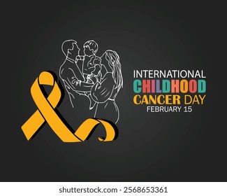  International Childhood Cancer day (ICCD) is observed every year on February 15, to raise awareness, and to express support for children and adolescents with cancer. Vector illustration