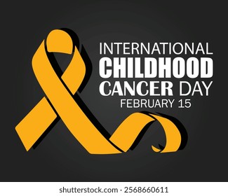 International Childhood Cancer day (ICCD) is observed every year on February 15, to raise awareness, and to express support for children and adolescents with cancer. Vector illustration.