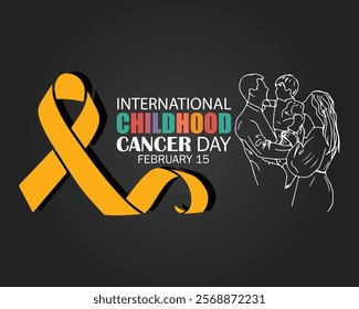 International Childhood Cancer day (ICCD) is observed every year on February 15, to raise awareness, and to express support for children and adolescents with cancer. Vector illustration