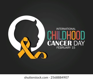 International Childhood Cancer day (ICCD) is observed every year on February 15, to raise awareness, and to express support for children and adolescents with cancer. Vector illustration