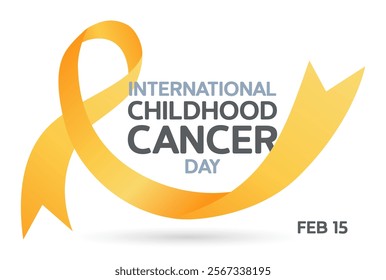 International Childhood Cancer day illustration. gold awareness ribbon for children cancer symbol vector design