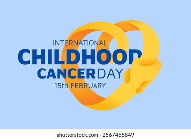 International Childhood Cancer day illustration. ICCD raise awareness, support for children with cancer