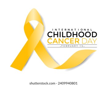 International Childhood Cancer day is observed every year on February 15. Health Awareness of children. Vector Illustration .